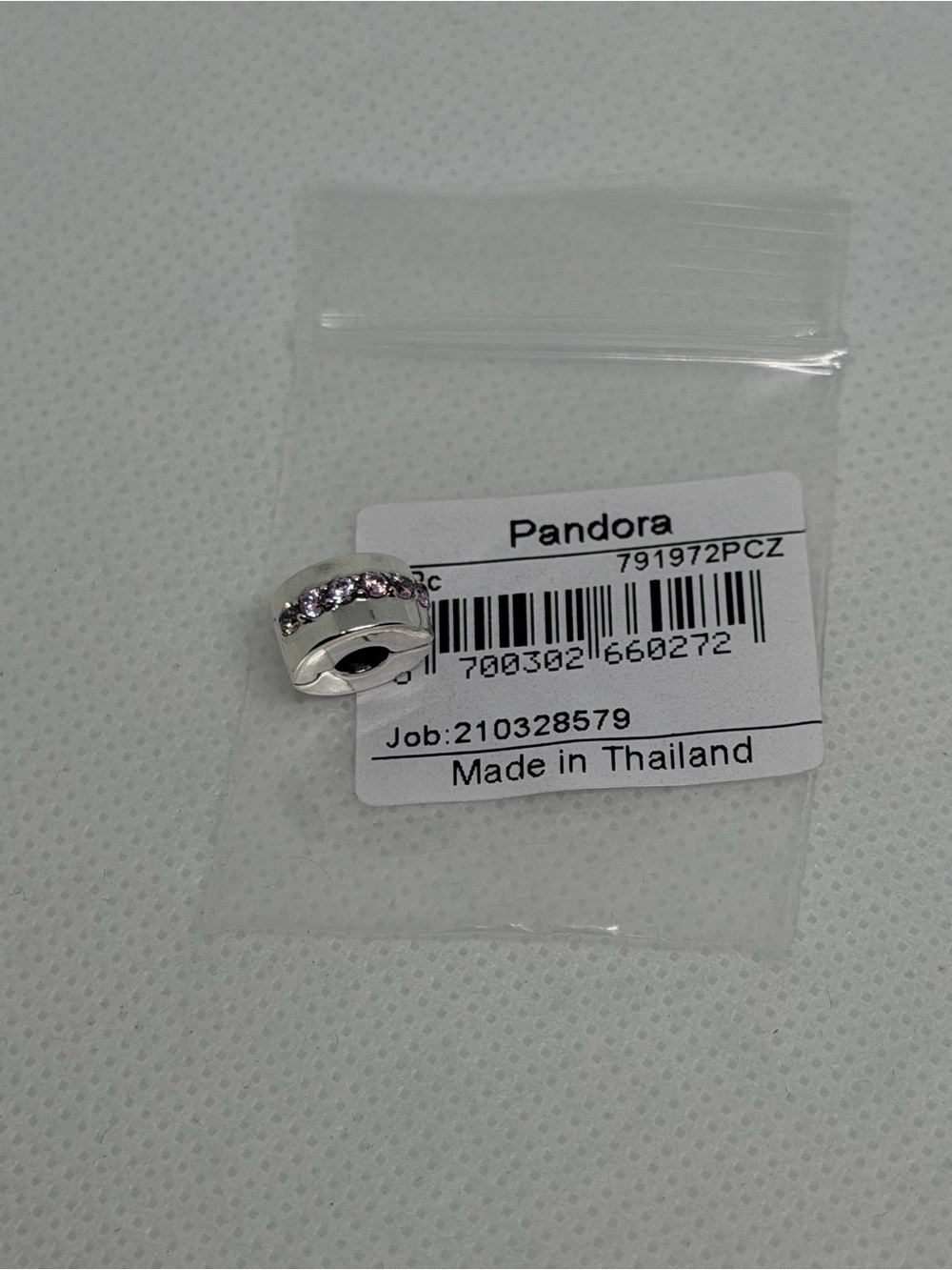 Pandora Pink Sparkling Row Clip Charm 791972PCZ